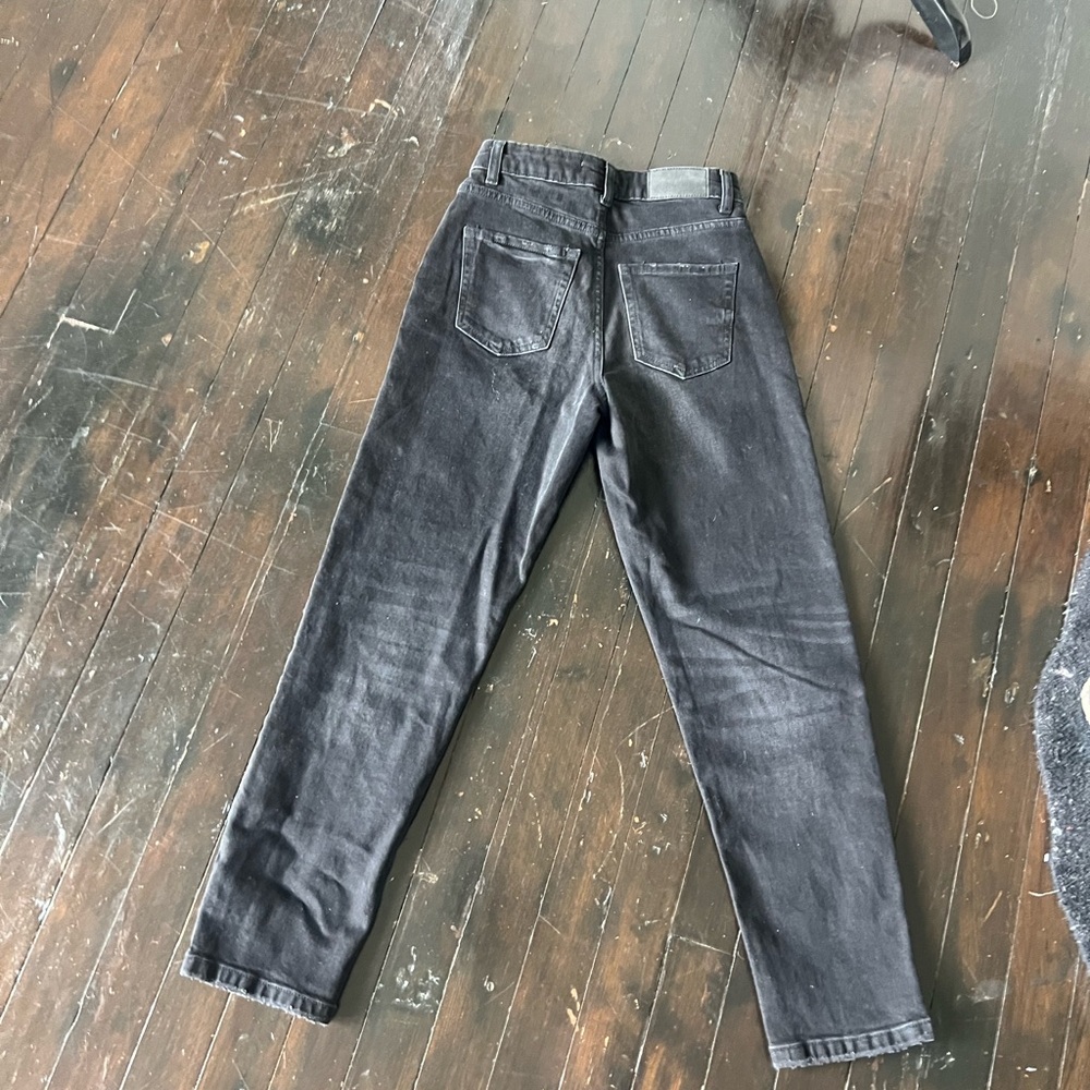 NWOT Zara High Rise Mom Jeans Black Size 2 - Picture 6 of 7